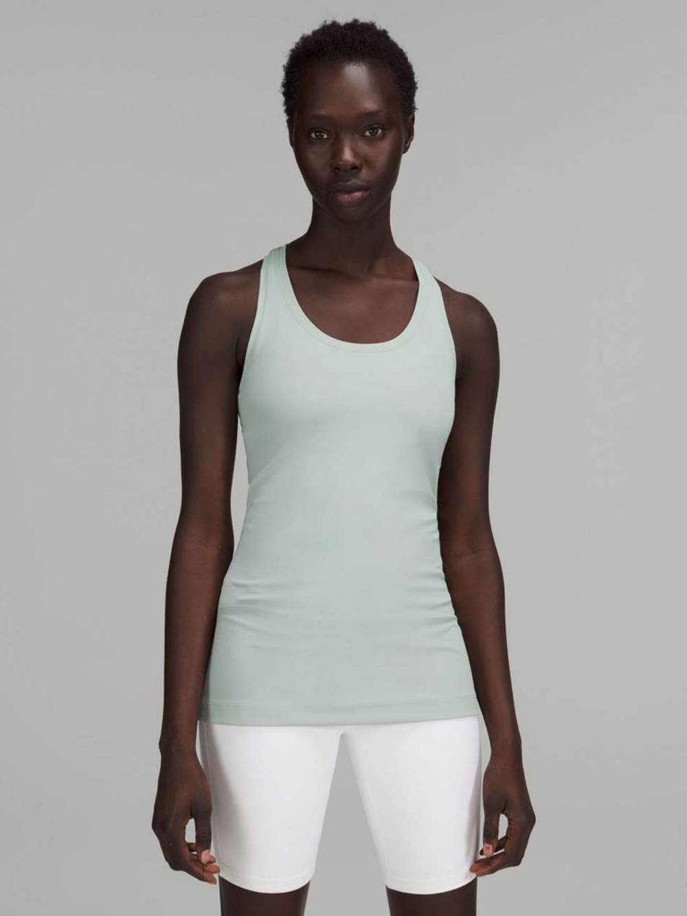 LULULEMON COOL RACERBACK TANK TOP SILVER BLUE NULU SIZE 20